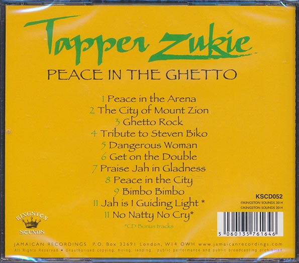 Tappa Zukie - Peace In The Ghetto (CD)