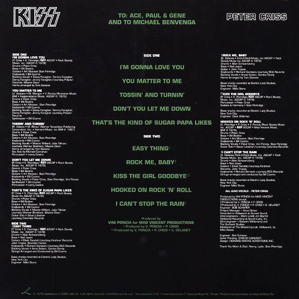 Kiss - Peter Criss (LP) - PureSound Records