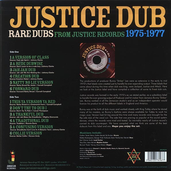 King Tubby - Justice Dub: Rare Dubs From Justice Records 1975-1977 (LP) - PureSound Records