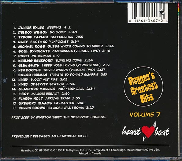 Jr. Byles, Flabba Holt, Bongo Herman, Gregory Isaacs, Etc. - Reggae's Greatest Hits 7 (CD)