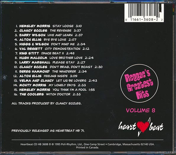 King Stitt, Alton Ellis, Val Bennett, Monty Morris, Etc. - Reggae's Greatest Hits 8 (CD)