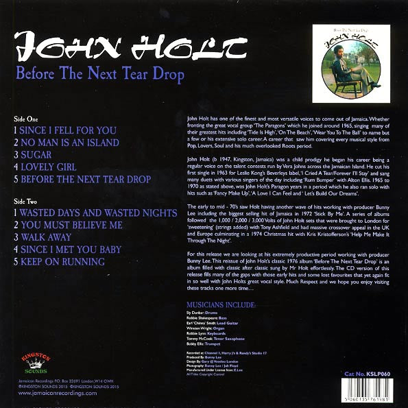 John Holt - Before The Next Teardrop Falls (LP) - PureSound Records