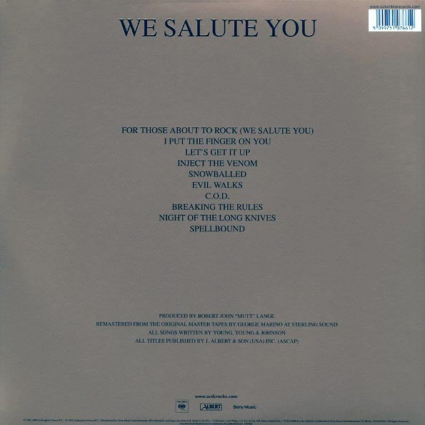 AC/DC - For Those About To Rock We Salute You (LP) - PureSound Records