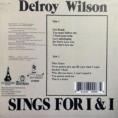 Delroy Wilson - Get Ready For Delroy: Sings For I & I (LP) - PureSound Records