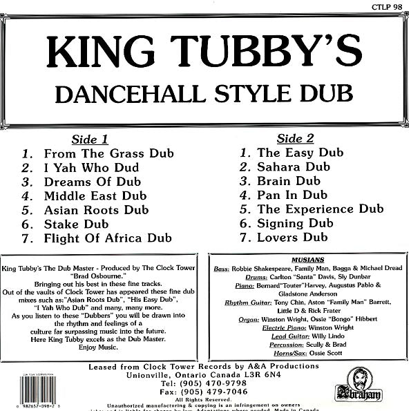King Tubby - Dance Hall Style Dub (LP) - PureSound Records