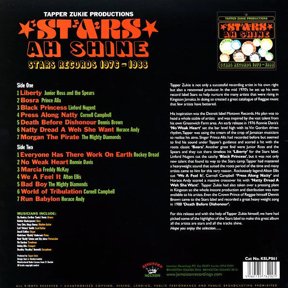 Prince Alla, Horace Andy, Frankie Jones, Jr. Ross & The Spears, Etc. - Stars Ah Shine: Stars Records 1976-1988 (LP) - PureSound Records
