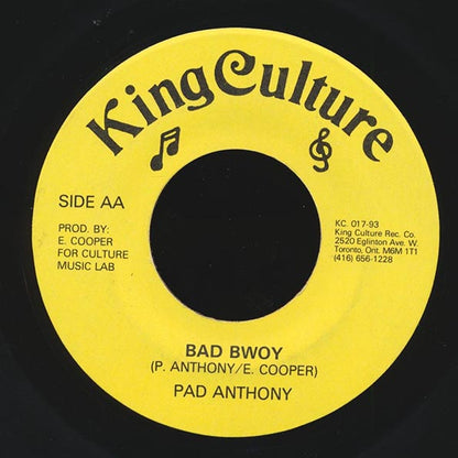 Christie B & Robotman - Bad Bwoy Come & Go  /  Pad Anthony - Bad Bwoy (7")