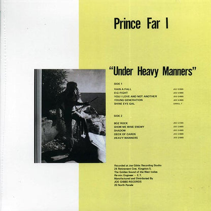 Prince Far I - Under Heavy Manners (LP) - PureSound Records