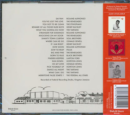 Roland Alphonso, Soul Brothers, The Tartans, Hopeton Lewis, Etc. - Merritone Rock Steady 1: Shanty Town Curfew 1966-1967 (Japan) (21 tracks) (CD)