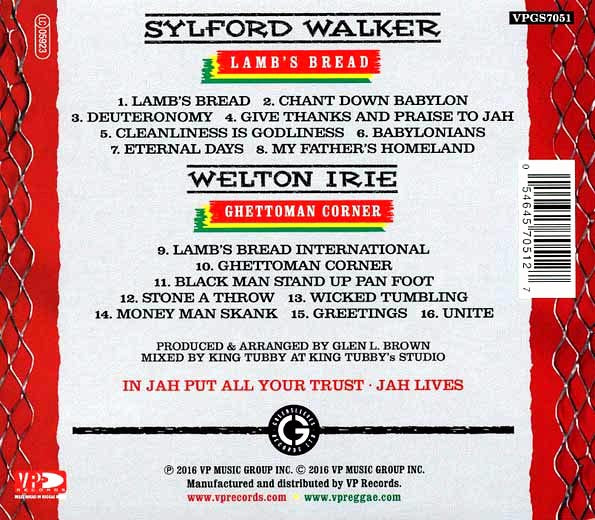 Sylford Walker, Welton Irie - Lamb's Bread + Ghettoman Corner (CD)