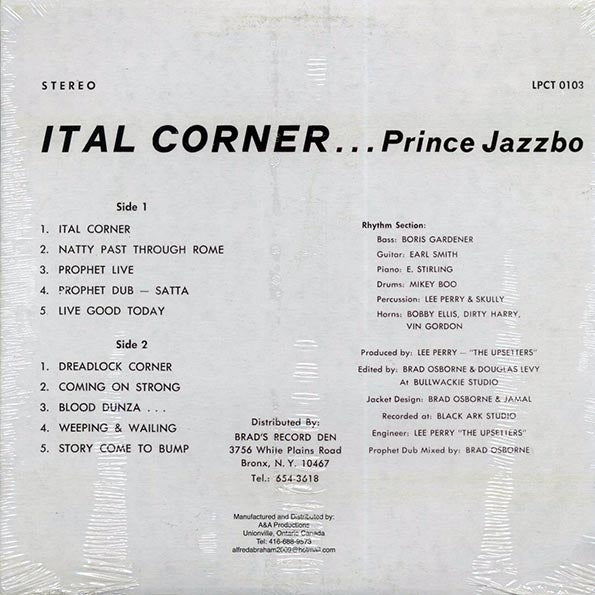Prince Jazzbo - Ital Corner (LP) - PureSound Records