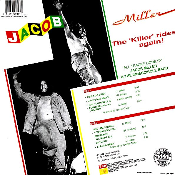 Jacob Miller - Killer Rides Again (LP) - PureSound Records