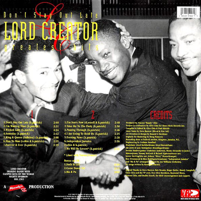 Lord Creator - Greatest Hits: Don't Stay Out Late (LP) - PureSound Records