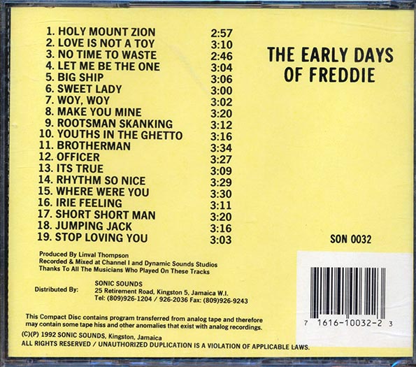 Freddie McGregor - Early Days Of Freddie McGregor (CD)
