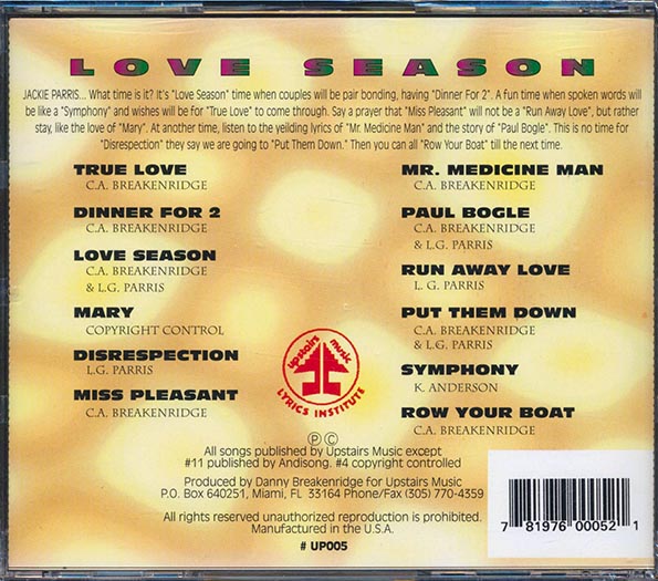 Jackie Parris - Love Season (CD)