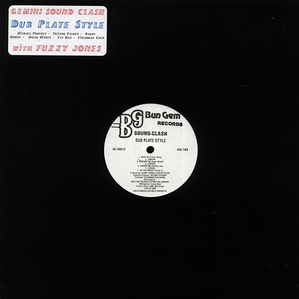 Fuzzy Jones, Michael Prophet, Triston Palmer, Barry Brown, Sugar Minott, Etc. - Gemini Presents Sound Clash Dub Plate Style (LP) - PureSound Records