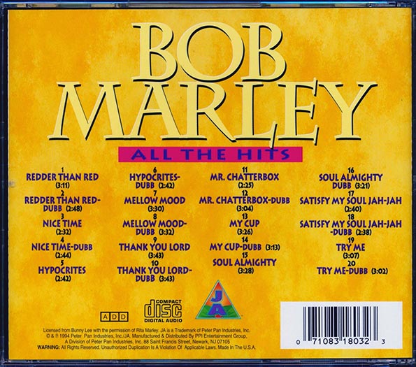 Bob Marley - All The Hits (20 tracks) (CD)
