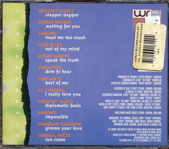 Gregory Isaacs, Dennis Brown, Sugar Minott, Etc. - World Records Sampler Volume 2 (CD)