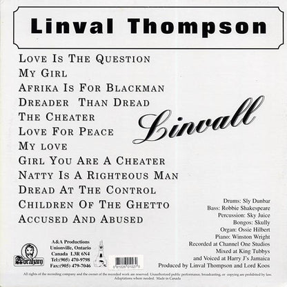 Linval Thompson - Linval (LP) - PureSound Records