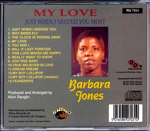 Barbara Jones - My Love: Just When I Needed You Most (CD)