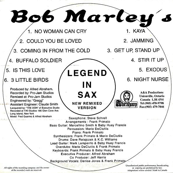 Bob Marley - Bob Marley's Legend In Sax (LP) - PureSound Records