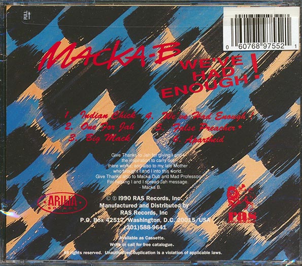 Macka B - We've Had Enough (CD)
