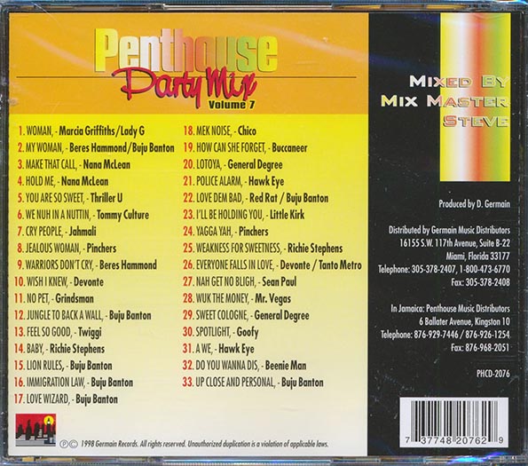 Buju Banton, Beres Hammond, Jahmali, Etc. - Penthouse Party Mix 7 (CD)