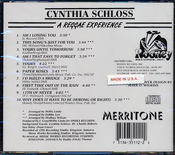 Cynthia Schloss - A Reggae Experience (CD)