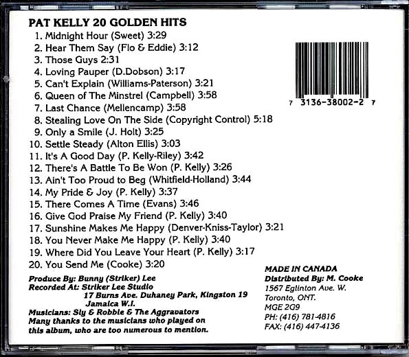 Pat Kelly - 20 Golden Hits (CD)