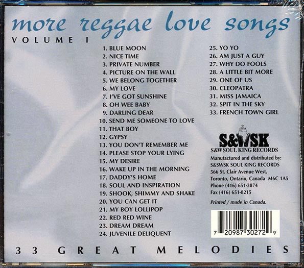 Hortense Ellis, Marie Brown, KC White - More Reggae Love Songs Volume 1: 33 Great Melodies (CD)