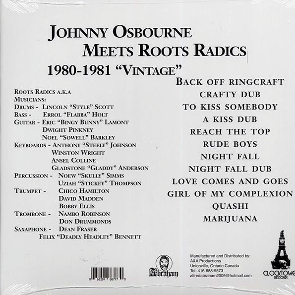 Johnny Osbourne - Meets Roots Radics Vintage (LP) - PureSound Records