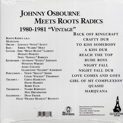 Johnny Osbourne - Meets Roots Radics Vintage (LP) - PureSound Records