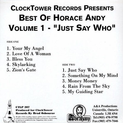 Horace Andy - Best Of Volume 1: Just Say Who (LP) - PureSound Records