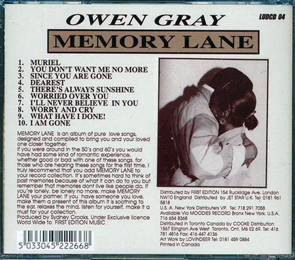 Owen Gray - Memory Lane Volume 1 (CD)
