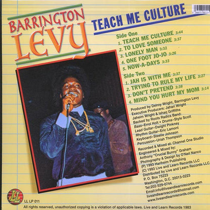 Barrington Levy - Teach Me Culture (LP) - PureSound Records