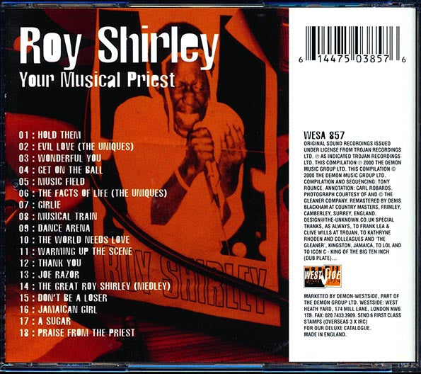 Roy Shirley - Your Musical Priest: Classic Ska, Rock Steady & Reggae 1966-1972 (CD)