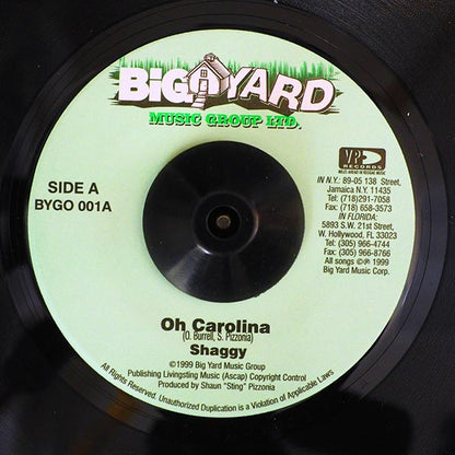 Shaggy - Oh Carolina  /  Bajja Jedd - Bedwork Sensation (7")