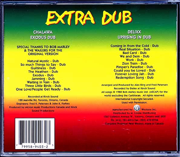 Chalawa - Exodus Dub (Bob Marley 'Exodus' Album In Dub) + Delixx 'Uprising In Dub' (2 LPs On 1 CD) (CD)