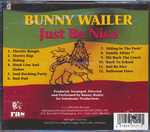 Bunny Wailer - Just Be Nice (CD)