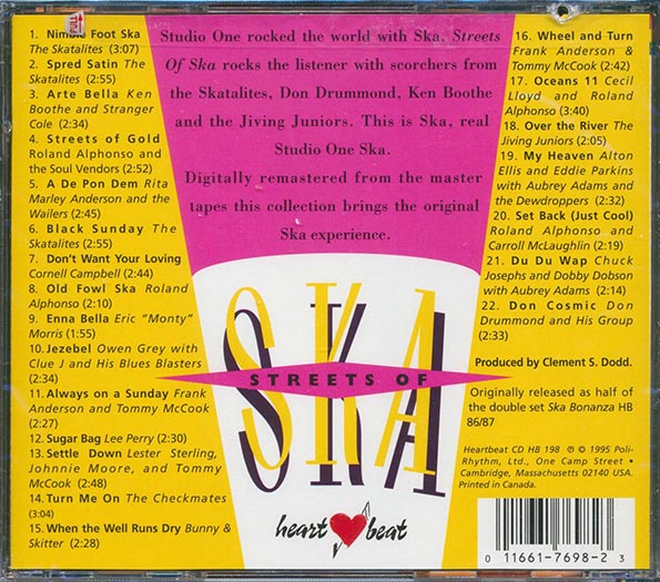 Skatalites, Don Drummond, Tommy McCook, Lester Sterling, Etc. - Streets Of Ska (22 tracks) (marked/ltd stock) (CD)