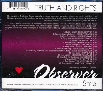Jacob Miller, Lee Perry, Johnny Clarke, The Meditations, Etc. - Truth & Rights Observer Style (CD)