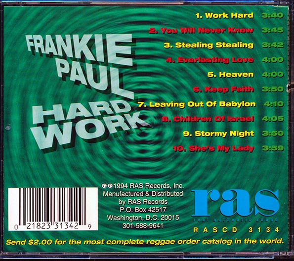 Frankie Paul - Hard Work (CD)