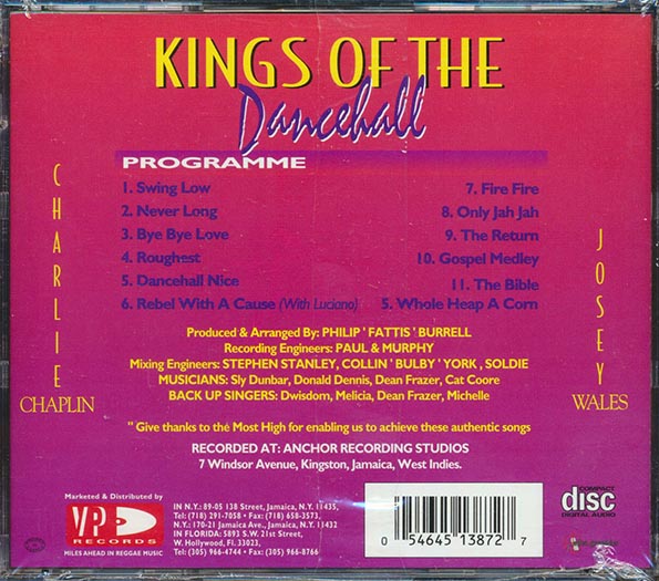 Charlie Chaplin, Josey Wales - Kings Of The Dancehall (CD)