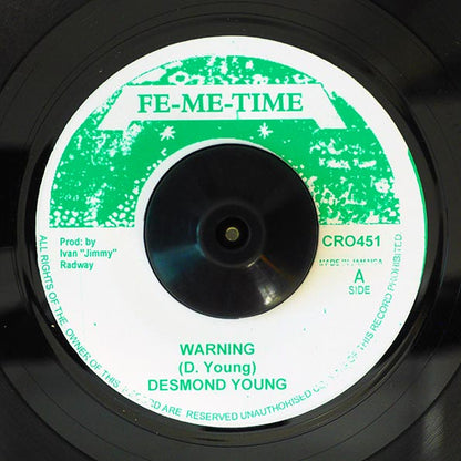 Desmond Young - Warning  /  Version (rhythm: "I Roy - Full Warning") (7")