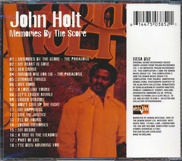 John Holt - Memories By The Score: Classic Singles 1968-74 (CD)