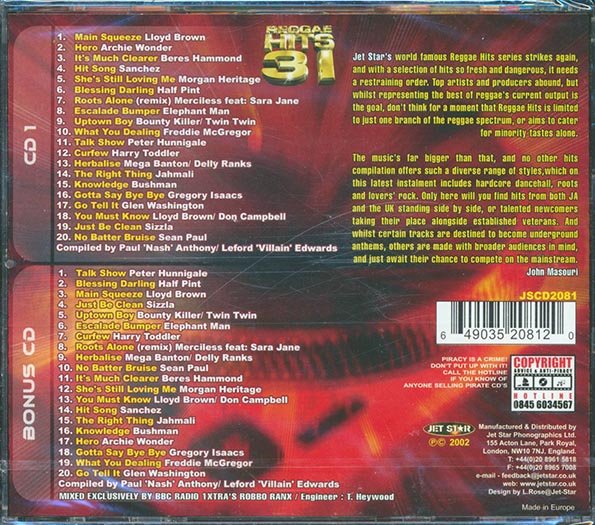 Half Pint, Bushman, Beres Hammond, Etc. - Reggae Hits Volume 31 (40 tracks) (CD)