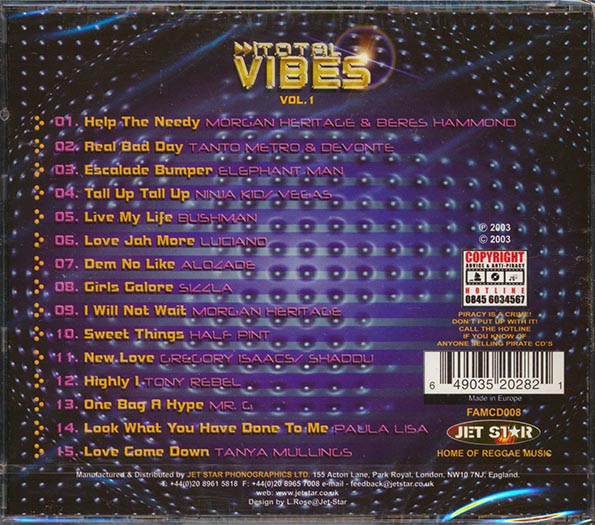 Morgan Heritage, Sizzla, Bushman, Etc. - Total Vibes Volume 1 (CD)