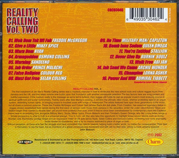 Admiral Tibet, Sandeeno, Freddie McGregor, Etc. - Reality Calling Volume 2 (CD)