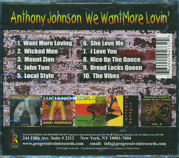 Anthony Johnson - We Want More Lovin' (CD)