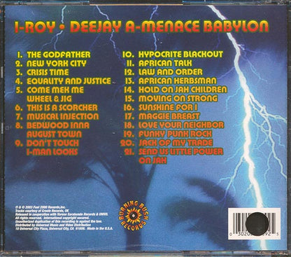 I Roy - Deejay A Menace Babylon (21 tracks) (CD)